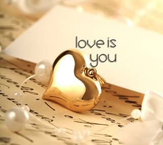Gold heart note love desert - free love wallpaper