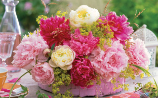 Pink basket flowers table napkin - ammi phillips free wallpaper