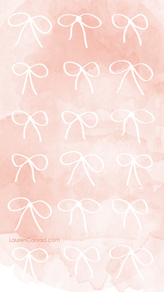 White bows pink background watercolor - a bunch free wallpaper