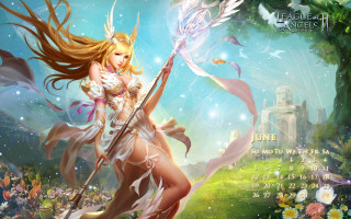 Beautiful woman sword wand fairy - a calendar free wallpaper
