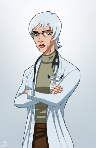Cartoon doctor stethoscope shoulder image - doc hammer free wallpaper