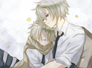 Couple hugging sky stars snowflake - a snowflake free wallpaper
