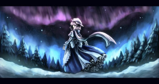 Aurora woman snow dress magic - a long dress free wallpaper