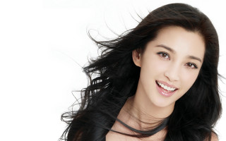 Woman long black hair smiling 7 - airbrush free wallpaper