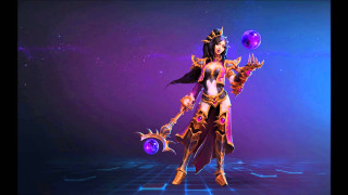 Woman costume planet starry background - splash art free wallpaper for desktop