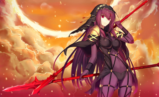 Purple suit red sword armor - a purple outfit holding free wallpaper