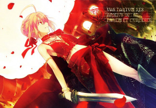 Woman red dress sword demon - blood free wallpaper for desktop