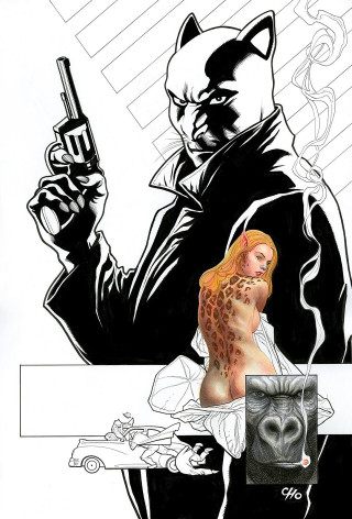 Woman gun man cat shoulder - alan davis free wallpaper
