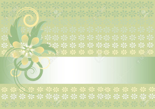 Floral background green white stripe - art nouveau free wallpaper