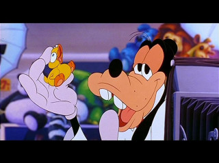 Cartoon character holding small toy - small free wallpaper