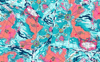 Colorful abstract pattern blue pink - elizabeth murray free wallpaper