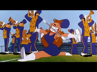 Cartoon character cheerleaders football field - loony toon free wallpaper