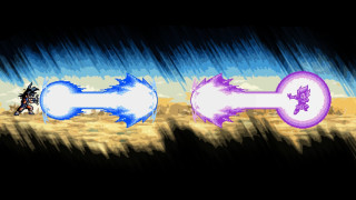 Pixel art dog cat desert - symetrical free wallpaper