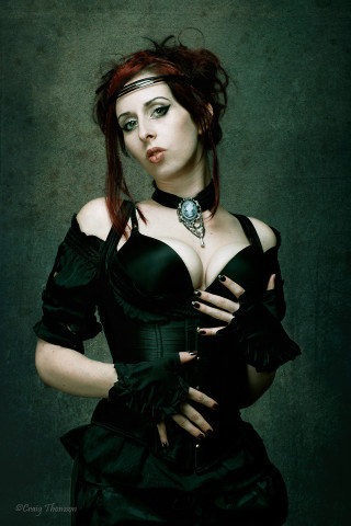 Woman black dress choker necklace - her hip free wallpaper