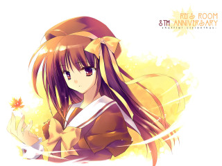 Girl long hair bow flower 2 - a flower free wallpaper