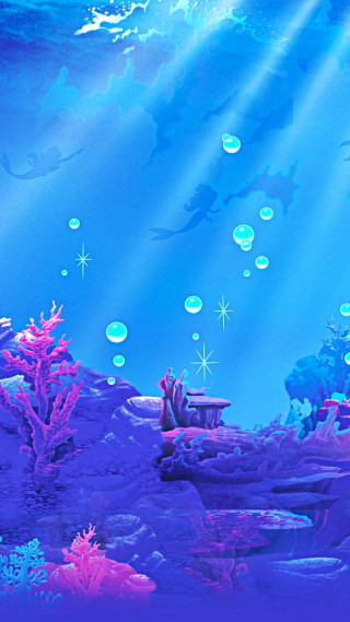 Blue ocean bubbles fish swimming - a blue ocean free wallpaper