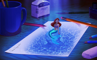 Mermaid drawing paper cup water - pixar and disney animation free wallpaper