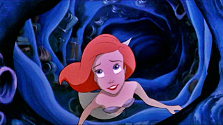 Little mermaid swimming blue cave - a fish free wallpaper
