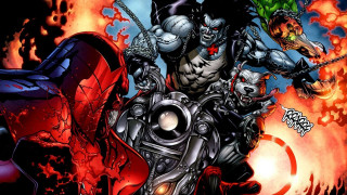 Comic motorcycle demon fire battle - flame behind free wallpaper