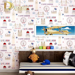Childs room wallpaper plane clock - a teddy bear free wallpaper