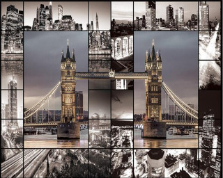 London skyline tower bridge black - modern free wallpaper