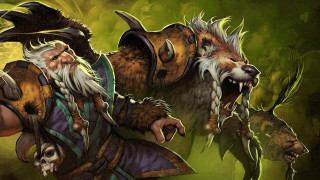 Bearded man wolf back arm - brom free wallpaper