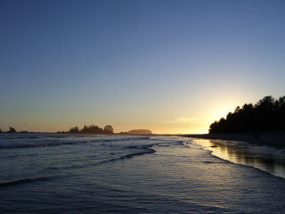 Beach sunset water waves shore - free bikini wallpaper