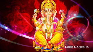 Lord ganesha red background gold - head free wallpaper