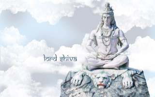 Shiva statue rock clouds message - a rock free wallpaper