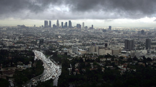 City tall buildings freeway cars - elbridge ayer burbank free wallpaper