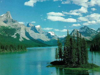 Lake mountains trees blue sky 22 - the sky free wallpaper
