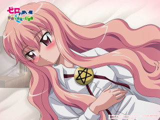 Pink hair star badge portrait - white shirt free wallpaper