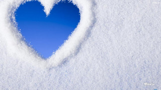 Heart shaped snow blue sky - an gyeon free wallpaper for desktop