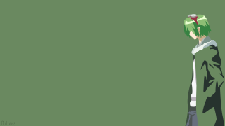Green haired girl black white - constant permeke free wallpaper