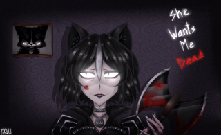 Yandere gothic cat hair blood - carla wyzgala free wallpaper