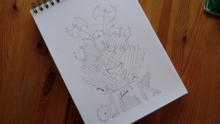 Plant flowers table pen notebook - a drawing free wallpaper