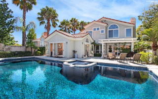 Pool house palm trees arts - elbridge ayer burbank free wallpaper