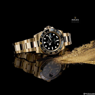 Rolex black dial gold bracelets - a photorealistic painting free wallpaper