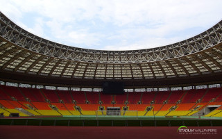 Stadium sky green field yellow - a large stadium free wallpaper