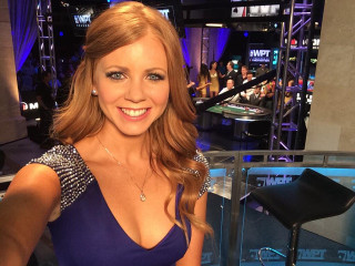 Woman blue dress casino bar - a photo free wallpaper
