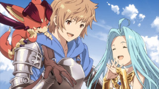 Anime characters blue sky clouds 19 - behind them free wallpaper