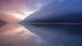 Lake mountain clouds trees mystical - mystical free wallpaper