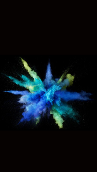 Blue green object flying black - free new year wallpaper