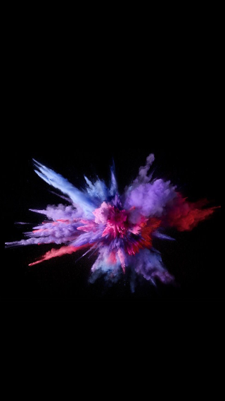 Colorful object flying dark sky - free new year wallpaper
