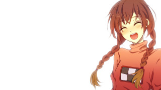 Girl redshirt funnyface braided happy - a cell phone free wallpaper