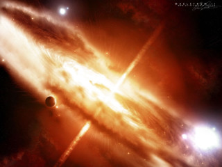 Large black hole bright light - redshift free wallpaper