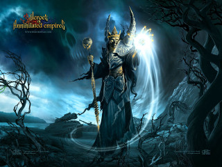 Man costume staff dark forest - a demon free wallpaper