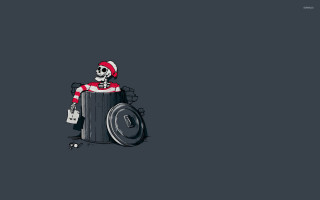 Skeleton santa trash can bag - the other hand free wallpaper