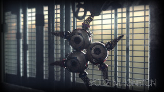 Metal sculpture hanging window blinds - octane renderer free wallpaper