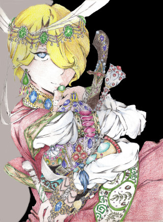 Girl sword dress flower drawing - a drawing of a girl free wallpaper